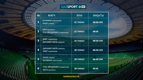 Телеканалы «Qazsport» и «Qazaqstan» покажут Лигу Чемпионов и Лигу Европы УЕФА
