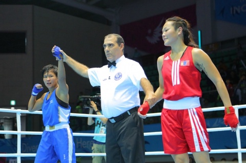 Инчхон-2014. Боксшы Жайна Шекербекова Азия ойындарының финалына шықты
