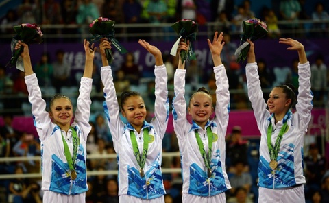 Көркем гимнастикадан Қазақстан құрамасы Азия ойындарының қола жүлдесін жеңіп алды