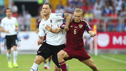 Еуро-2016. Футболдан Ресей құрамасы Австрия футболшыларынан ұтылып қалды