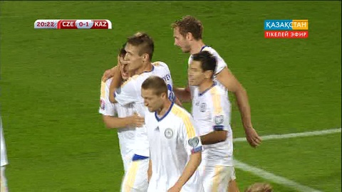 Чехия-Қазақстан матчының 1-ші таймы 0:1 есебімен аяқталды