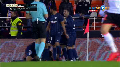 «Валенсия» - «Малага»: Пабло Форнальстің екінші голы - 2:2 (ВИДЕО)