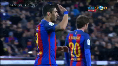«Барселона» - «Эспаньол»: Луис Суарестің голы - 1:0 (ВИДЕО)