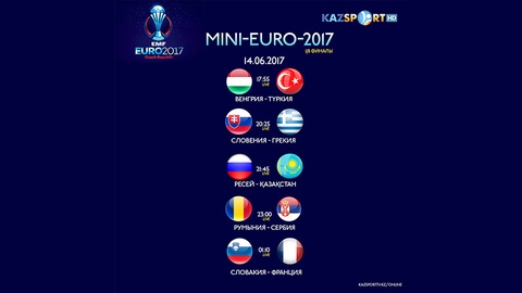 Mini-EURO-2017. Бүгінгі трансляциялар кестесі