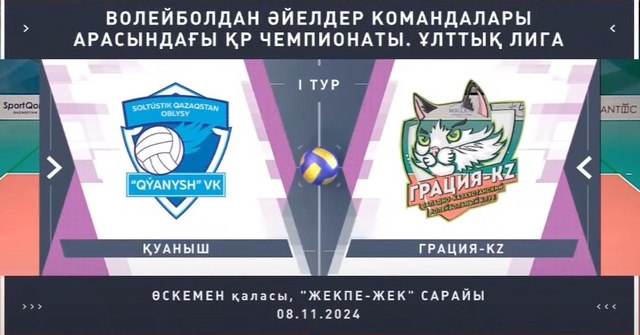 Шолу | Грация KZ - Қуаныш | Волейбол | Ұлттық лига | Әйелдер