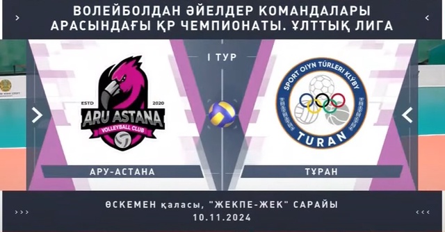 Шолу | Ару-Астана - Тұран | Волейбол | Ұлттық лига | Әйелдер