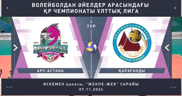 Шолу | Ару-Астана - Қарағанды | Волейбол | Ұлттық лига | Әйелдер