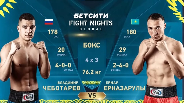 Ернар Ерназарұлы - Владимир Чеботарев | Профессиональный бокс