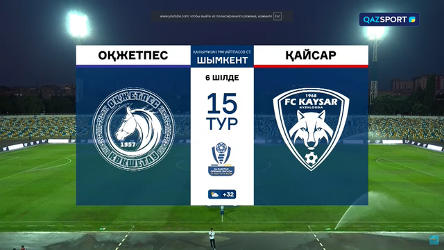 Обзор І Оқжетпес - Қайсар І ҚПЛ І XV тур