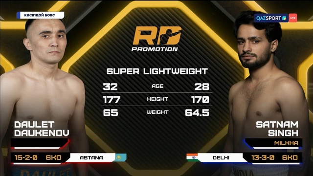 Сатнам Сингх — Даулет Даукенов | Профессиональный бокс | UBO World Title Fight