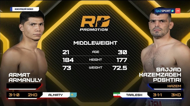 Армат Арманулы — Саджат Каземзаде | Профессиональный бокс | UBO World Title Fight