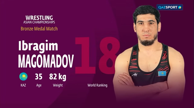 Ибрагим Магомадов-Рую Лю I Греко-римская борьба I Чемпионат Азии I 82 кг I Бронзовая медаль