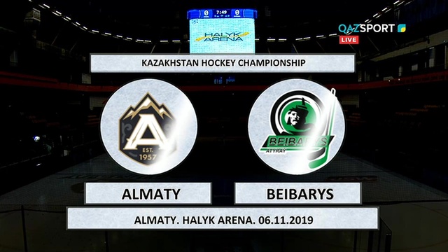 06.11.219. ХОККЕЙ. Чемпионат Казахстана. HC ALMATY - «БЕЙБАРЫС»