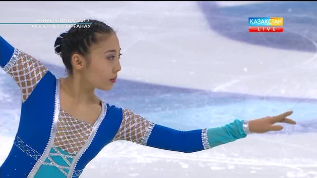 Универсиада-2017. Мәнерлеп сырғанаушы Жансая Адыханованың қысқа бағдарламада өнер көрсетуі