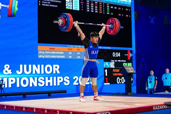 Ансар Турсынбек стал серебряным призёром чемпионата Азии по тяжёлой атлетике