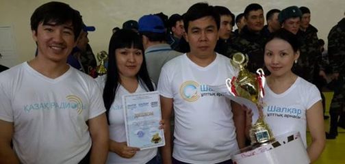 «Шалқар» ұлттық арнасының ұжымы жеңіс тұғырынан көрінді