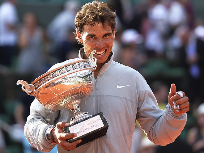 Рафаэль Надаль «Ролан Гаррос» турнирін  тоғыз рет жеңіп алды
