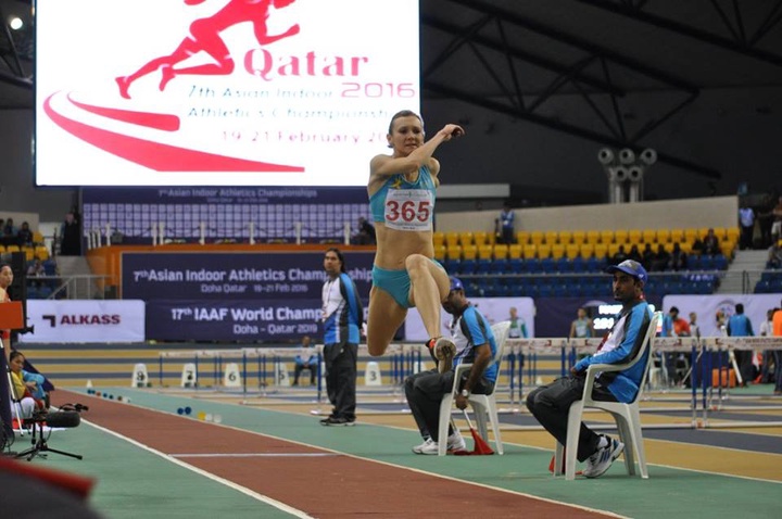 Ольга Рыпакова үш қарғып секіруден жабық кешендегі Азия чемпионы атанды