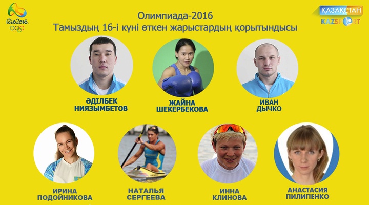 Олимпиада-2016. Тамыздың 16-сы күні өткен жарыстардың қорытындысы