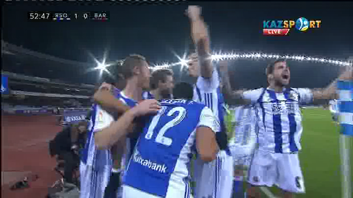 Реал Сосьедад - Барселона: басктер есепті ашты - 1:0 (ВИДЕО)