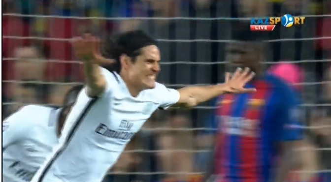 «Барселона» -«ПСЖ»: Эдинсон Каванидің жойқын әрі дәл соққысы есеп айырмасын қысқартты - 3:1