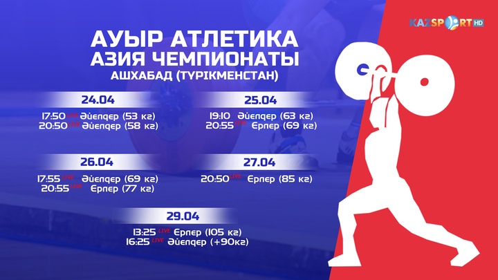 Ауыр атлетикадан Азия чемпионатының көрсетілім кестесінде өзгерістер бар